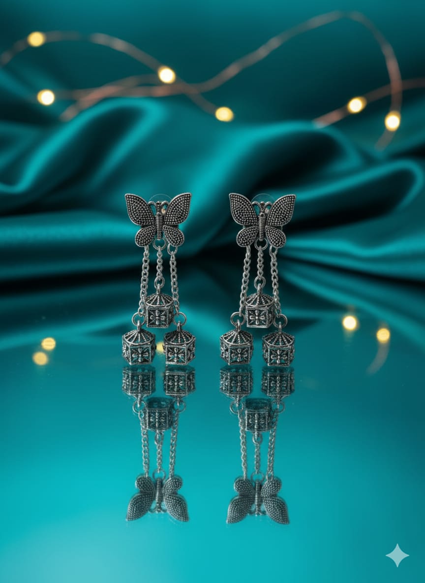 Desi Swag Earring: The Ultimate Butterfly Jhumka!