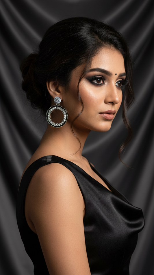 Solitaire Bar Crystal Drop Earrings for marriages/ casual wearing