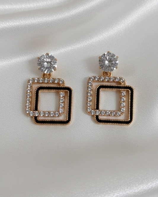 Modern Geometric Square Drop Earrings for girls