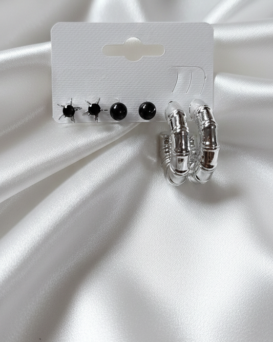 Silver Geometric Triangle Drop Earrings combo for girls/women