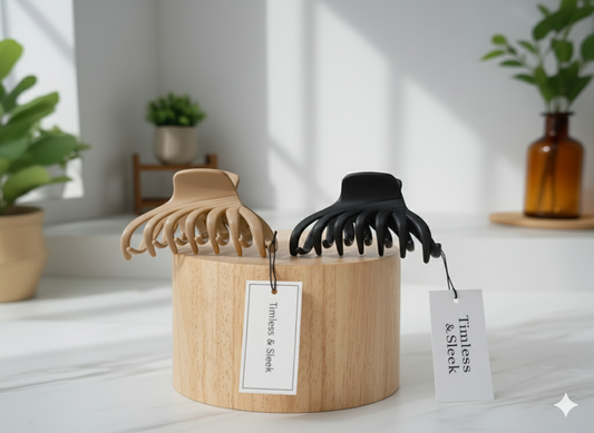 The Essential Neutrals Claw Clip Duo: Effortless Chic for Your Hair