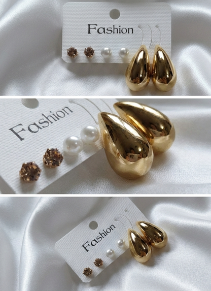 Modern Essentials: 3-Pair Earring Combo Set