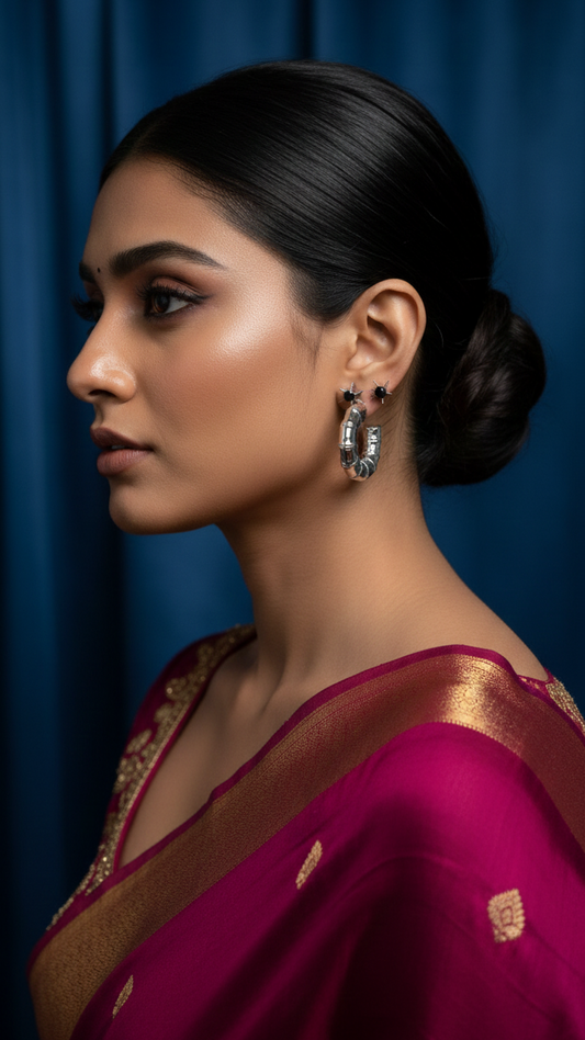 Silver Geometric Triangle Drop Earrings combo for girls/women