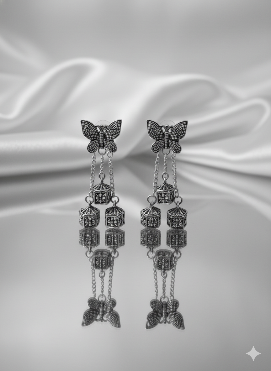 Desi Swag Earring: The Ultimate Butterfly Jhumka!