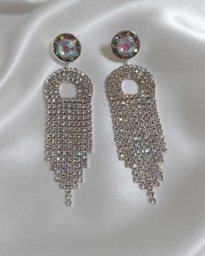 Silver Midnight Clover Drop Earrings for girls